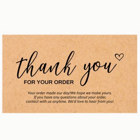 NEW 30 PCS KRAFT PAPER THANK YOU FOR YOUR ORDER SMALL BUSINESS APPRECIATION CARD - Picture 1 of 1